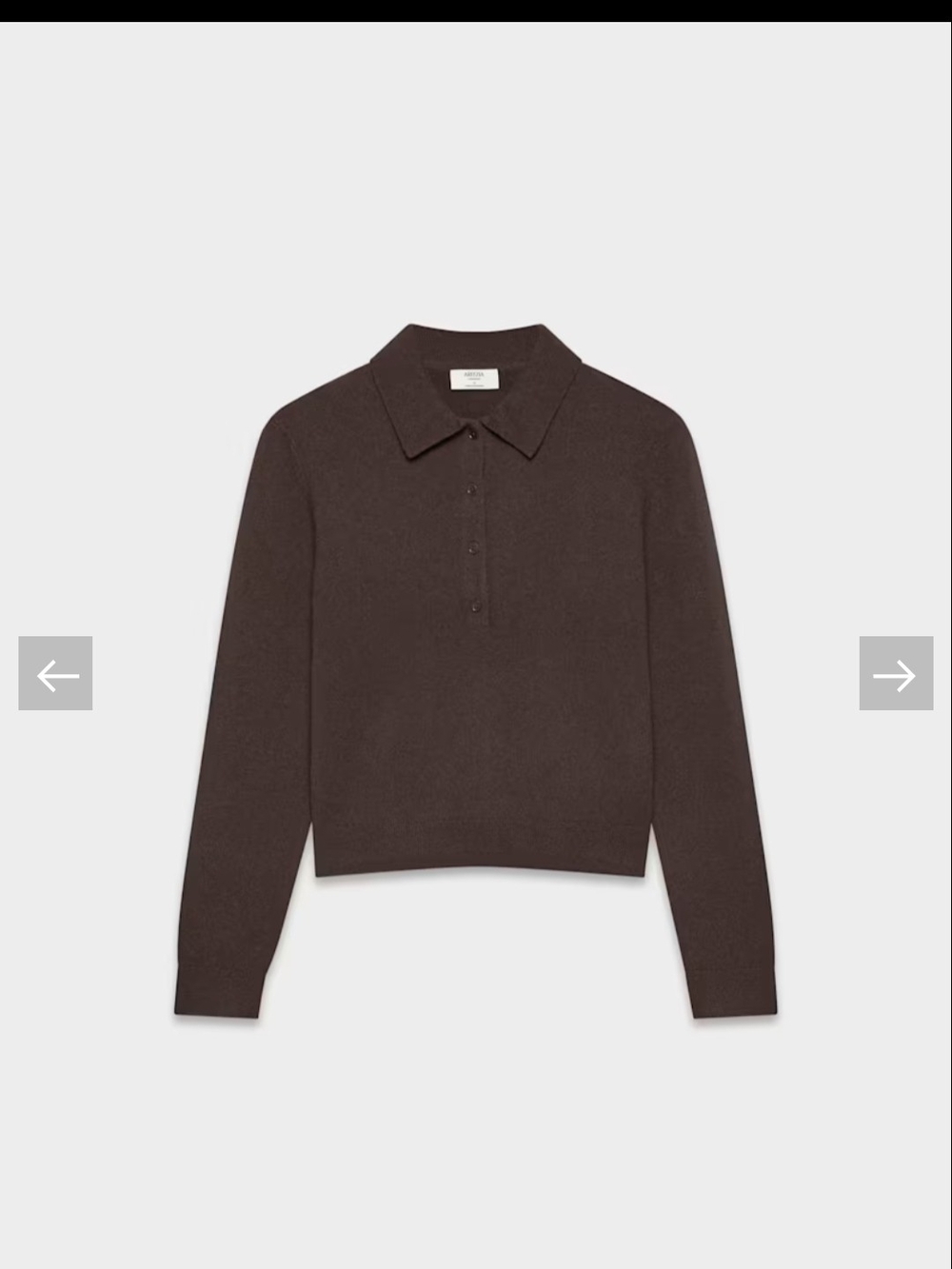 Aritzia
Bare Cashmere Cellini Sweater Classic Brown Polo-Collar Women's Sweater - Picture 5 of 5